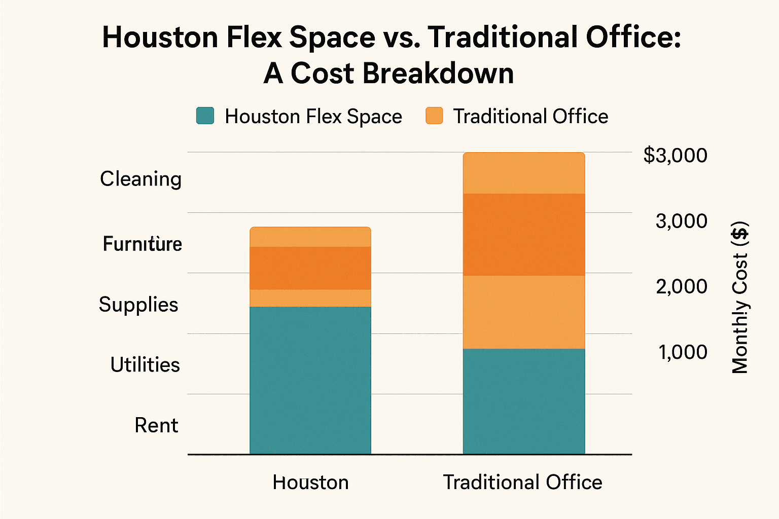 Houston Flex Space vs. Traditional Office: A Cost Breakdown for Small Businesses